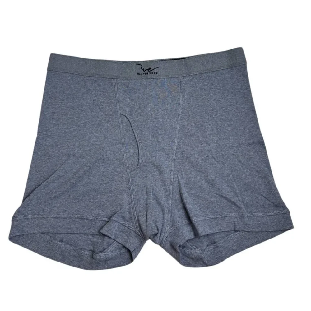 Intimately Free People NEW Boxer Briefs Men's XL Heather Blue 100% Cotton